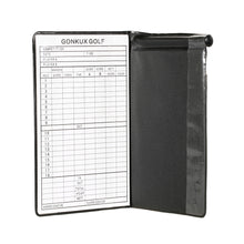 Load image into Gallery viewer, DELUXE GOLF SCORE CARD HOLDER BLACK PU LEATHER Special was $19.90