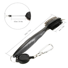 Load image into Gallery viewer, Golf Club Cleaning Brush Double-Side With Keychain and Retractable Zip Line