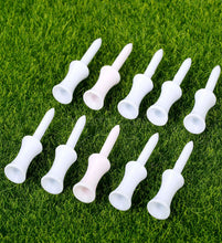 Load image into Gallery viewer, 1000 White PLASTIC STEP GOLF TEES Medium (54 mm) - Pro Shop Special - Hi Quality
