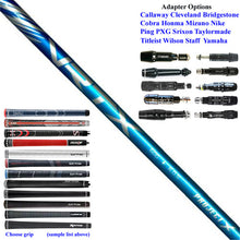 Load image into Gallery viewer, Project X VRTX Blue 50 &amp; 60 &amp; 70 gm Graphite Wood Shafts - with Adapter &amp; Grip Fitted
