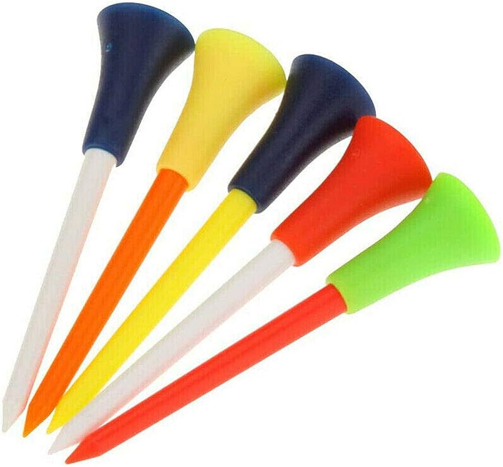 100 Plastic & Rubber Cushion Top Golf Tees 83mm