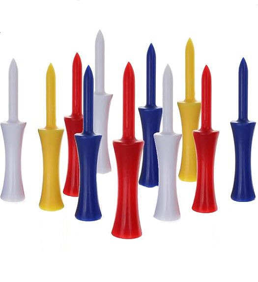 500 Mixed Colour PLASTIC STEP GOLF TEES LARGE (76 mm)