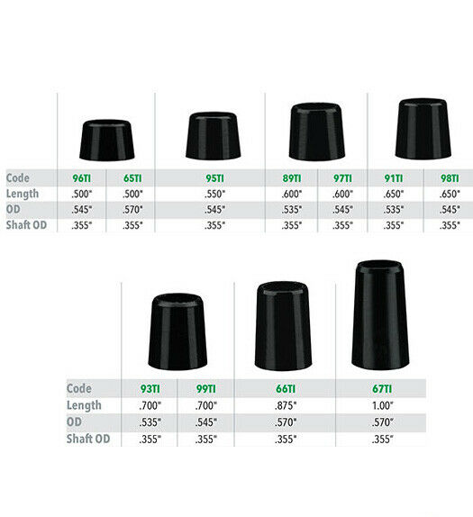 2 pcs Taper Tip Golf Ferrules .355 inch - Black