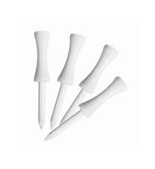 1000 White PLASTIC STEP GOLF TEES LARGE (76 mm) - Pro Shop Special