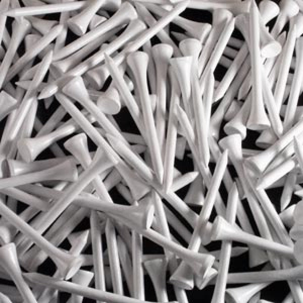 1000 - White Wood / WOODEN GOLF TEES 70 mm - Pro Shop Special - Hi Quality