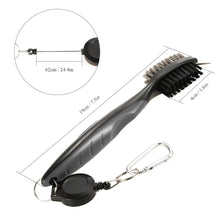 Load image into Gallery viewer, Golf Club Cleaning Brush Double-Side With Keychain and Retractable Zip Line
