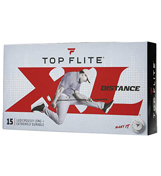 Top Flight XL Distance Golf Balls - 15 Pack - White or Yellow